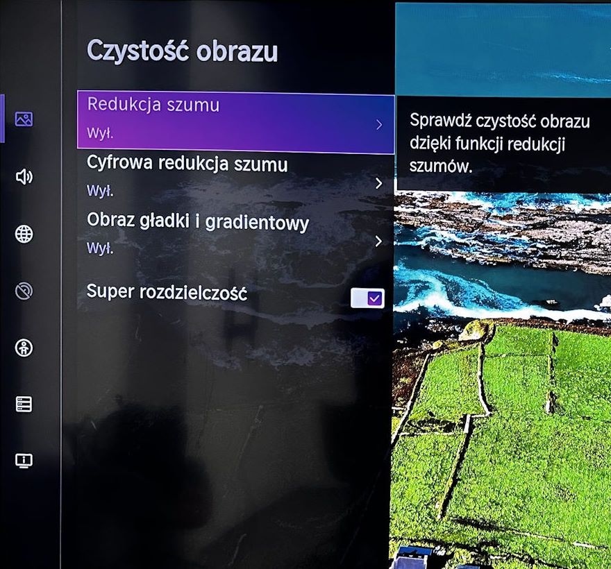 Hisense 100E7NQ PRO - ustawienia czystości obrazu