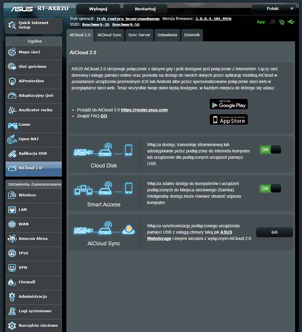 ASUS RT-AX82U - Ustawienia AiCloud 2.0