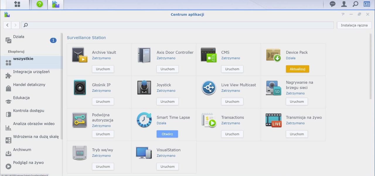 Synology RS3621xs+ - SS Aplikacje 1