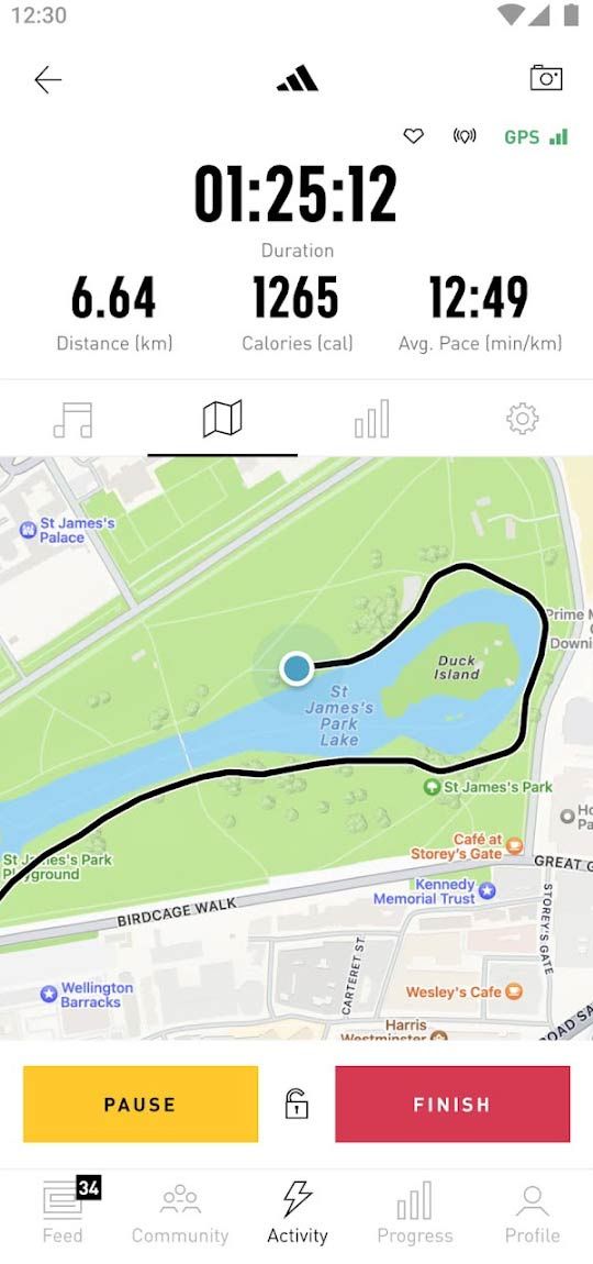 Adidas Running By Runtastic mapa