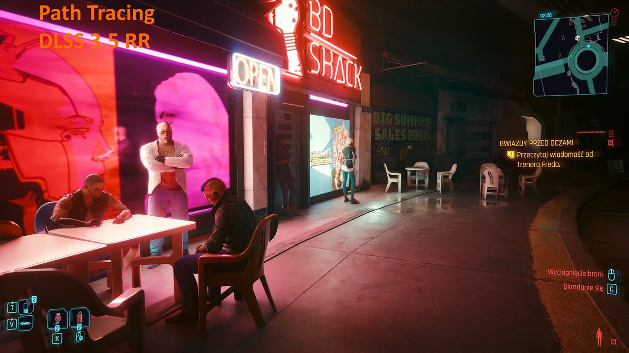 Cyberpunk 2077 2.0 - porównanie nr 2 - Path Tracing + DLSS RR