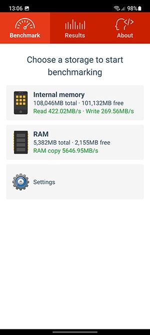 Szybkość pamięci Galaxy A53
