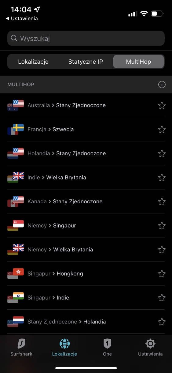 Surfshark VPN - aplikacja mobilna 2/3