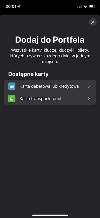 dodaj kartę do portfela