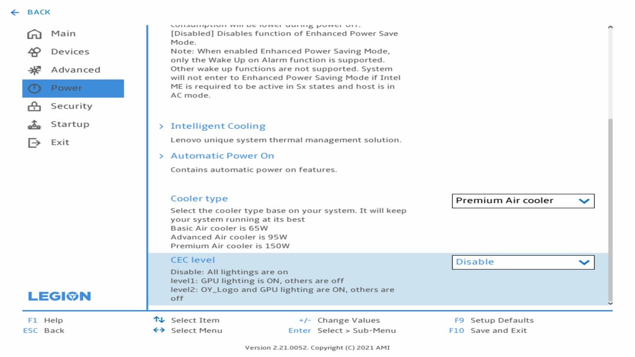 Lenovo Legion T5 - BIOS