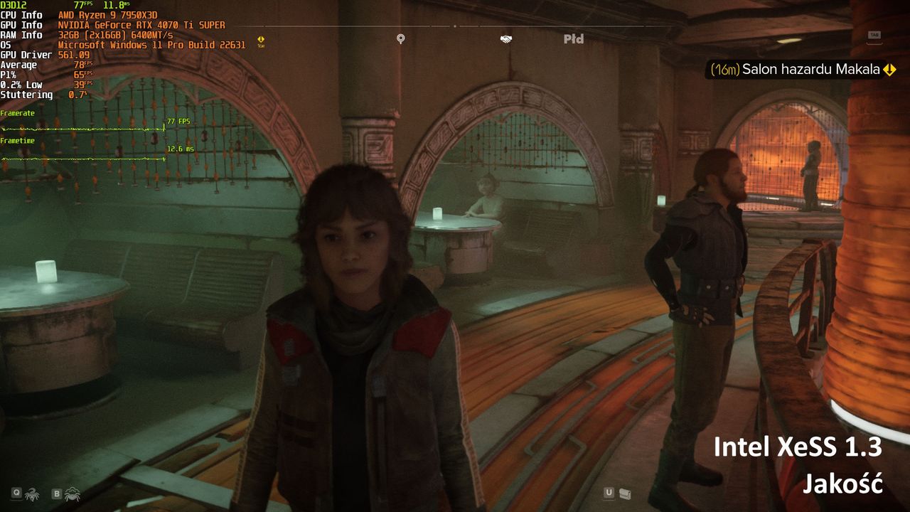 Star Wars Outlaws (PC) - porównanie ustawień upscalingu - FHD + XeSS Jakość