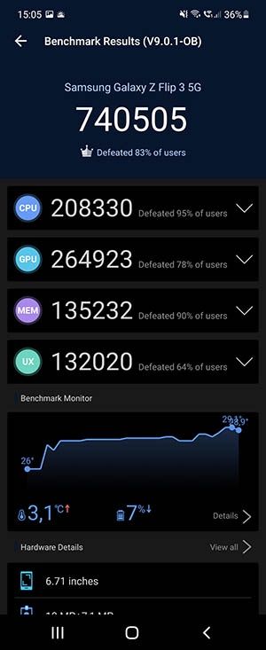 Galaxy Z Flip 3 Antutu 9