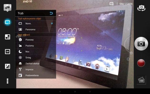 ASUS MeMO Pad FHD 10 ustawienia aparatu