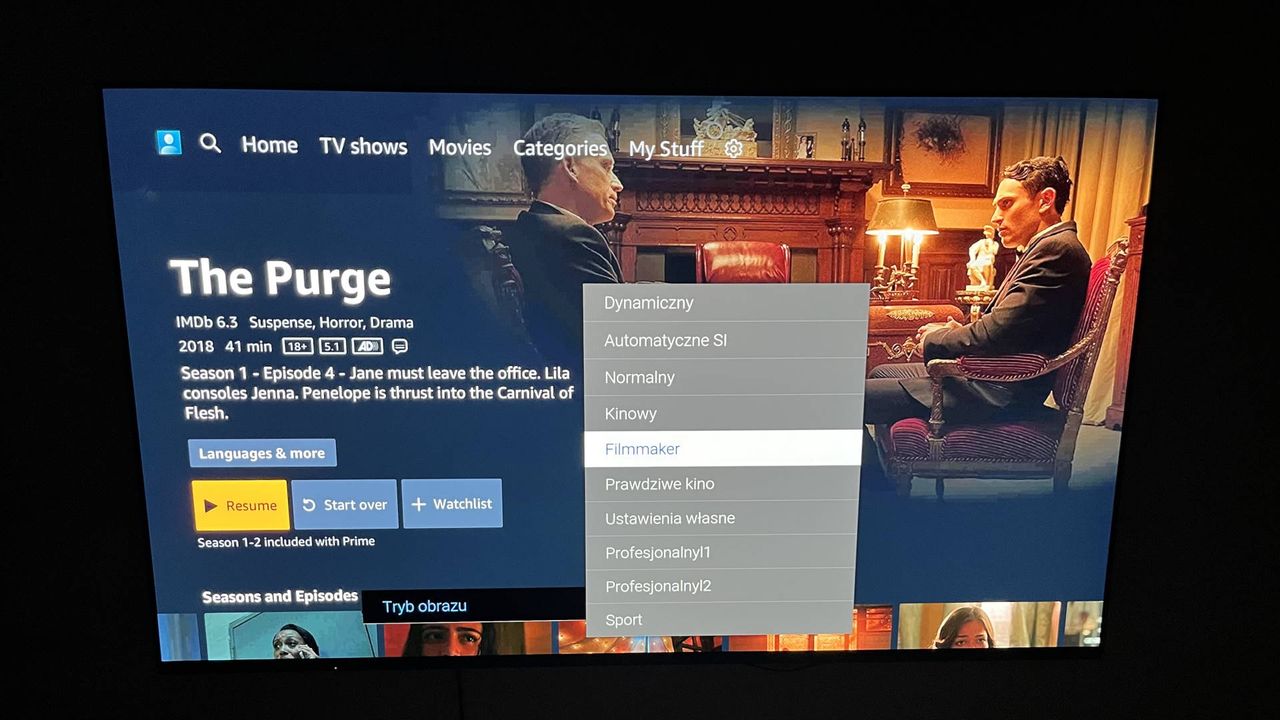 Panasonic TX-65JZ1500 - menu ustawień obrazu 3
