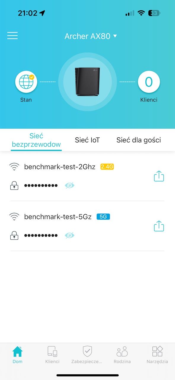 TP-Link Archer AX 80 - aplikacja mobilna 1