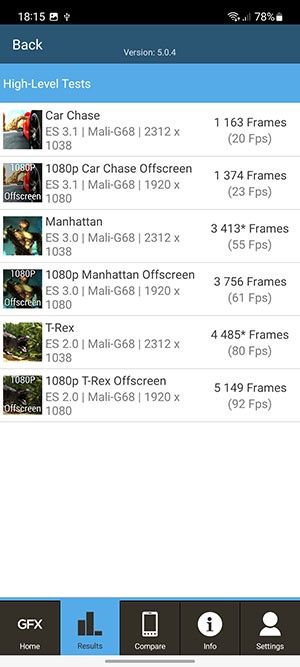 Galaxy A53 5G GFXbench