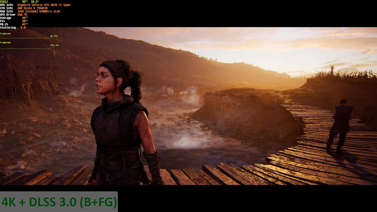 Hellblade 2 - porownanie 6 - 4K + DLSS B + FG