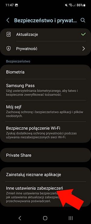 przypinanie aplikacji Samsung