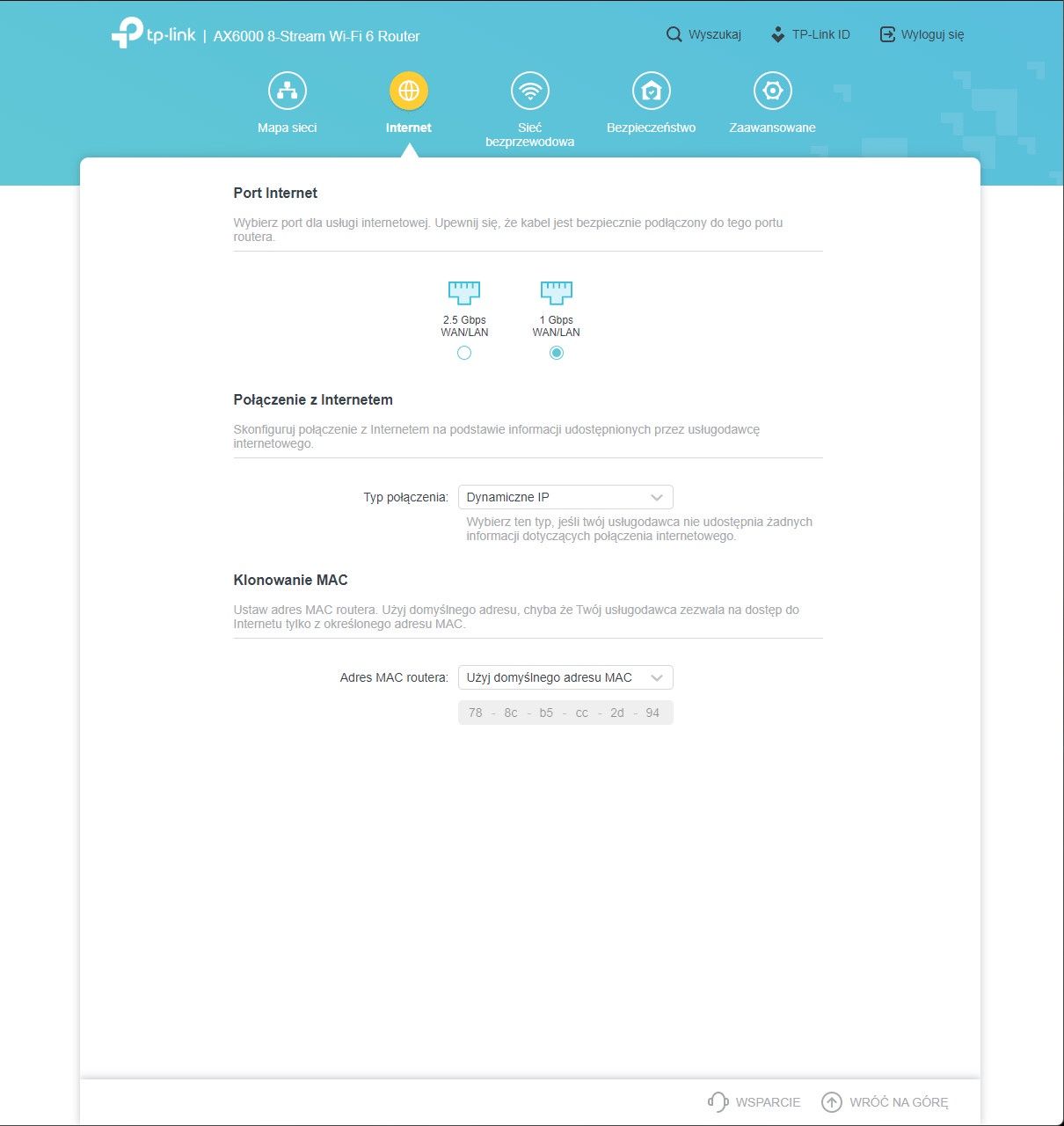 TP-Link Archer AX 80 - panel sterowania 2