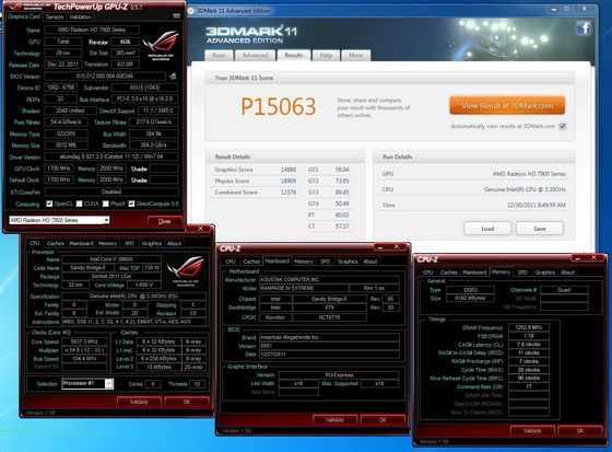 rekord wydajności w 3DMark 11 (Performance) z jedną kartą graficzną ASUS Radeon HD 7970