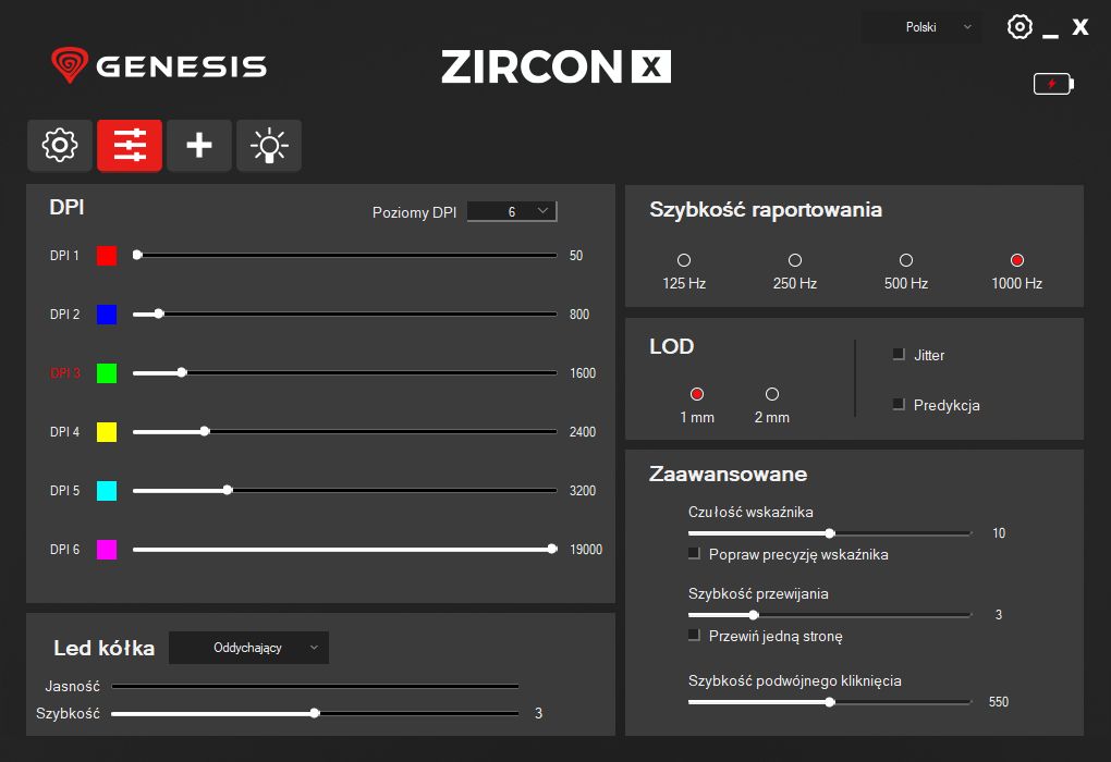 Genesis Zircon X - aplikacja