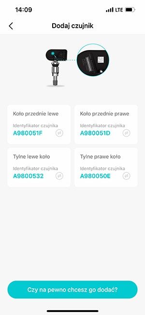 dodawanie czujników ciśnienia