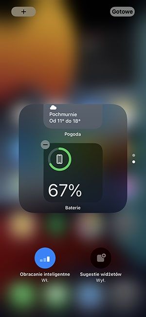 edycja widżetu iOS 15