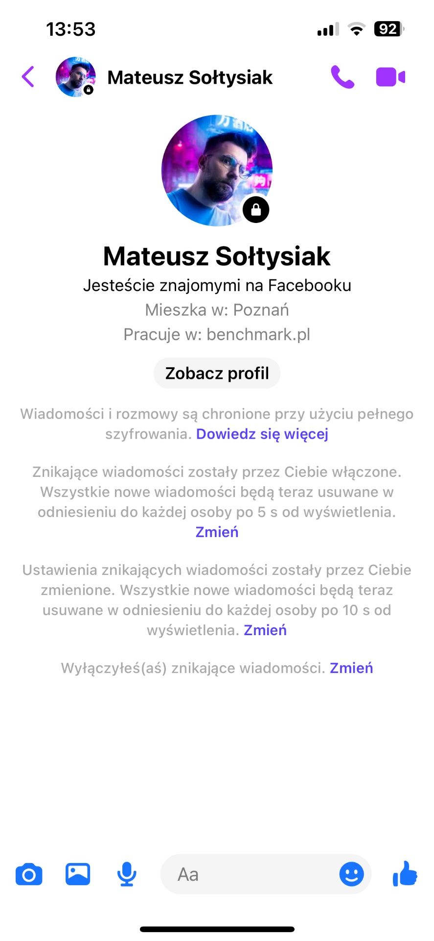 Tajne wiadomości Messenger