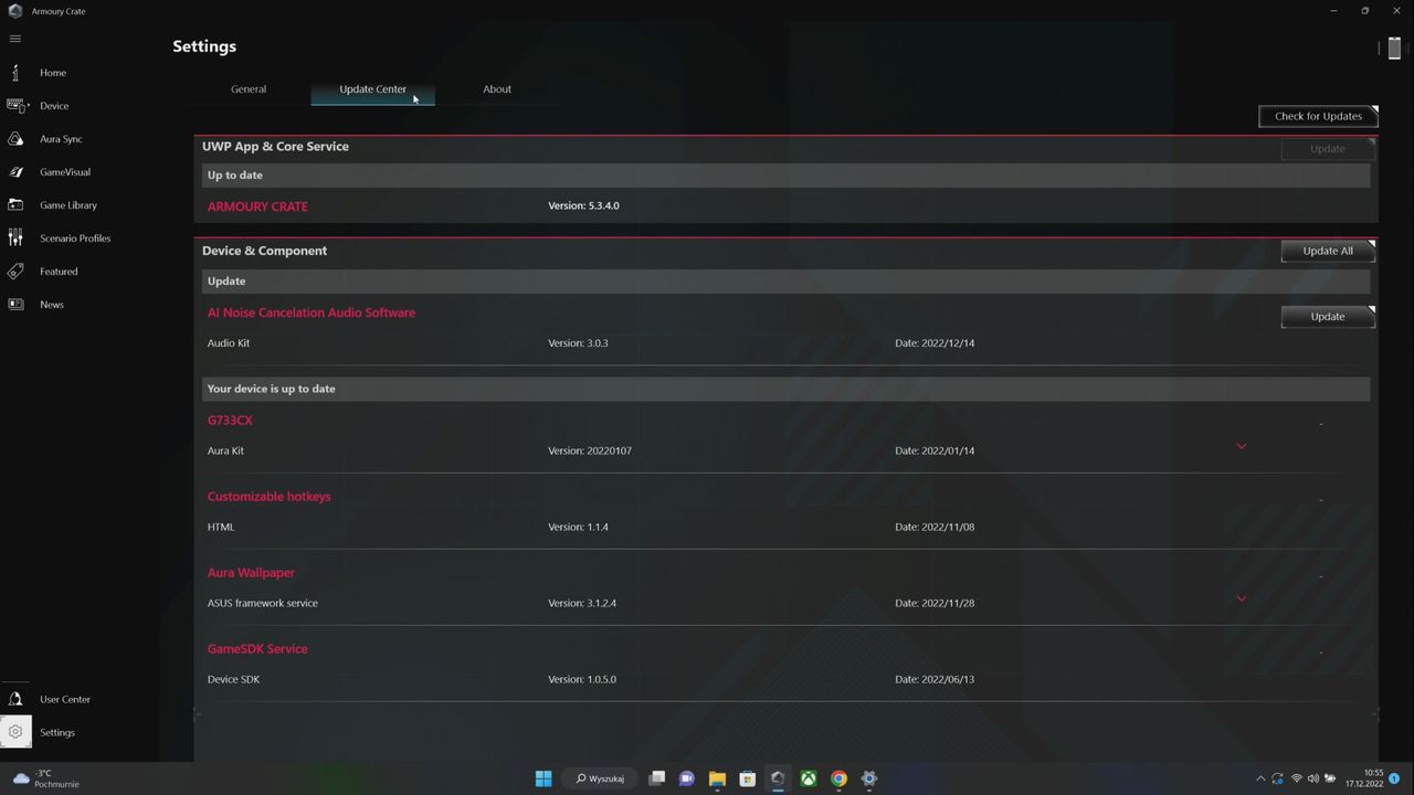 ASUS ROG STRIX SCAR 17 SE - Armoury Crate 8