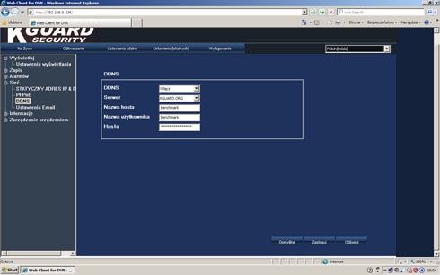 KGuard Security - interfejs WWW