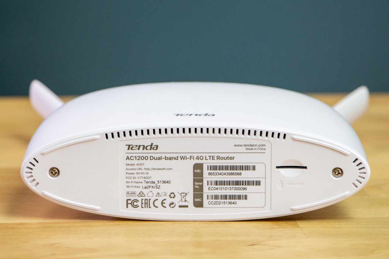 Tenda 4G07 - slot na SIM