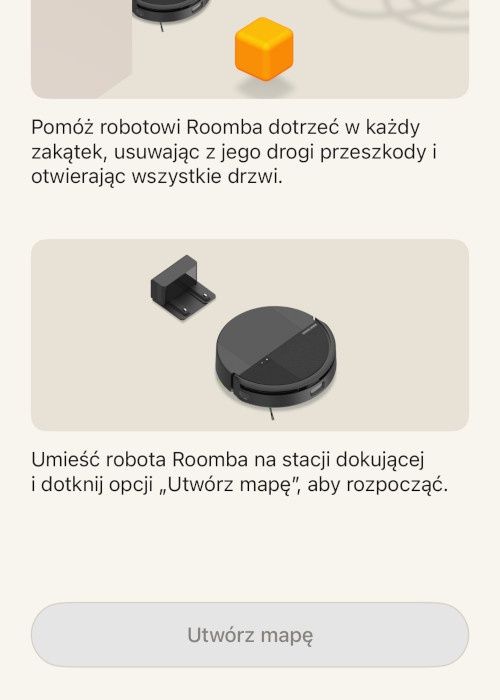 iRobot Roomba Combo Plus 505 aplikacja przycisk