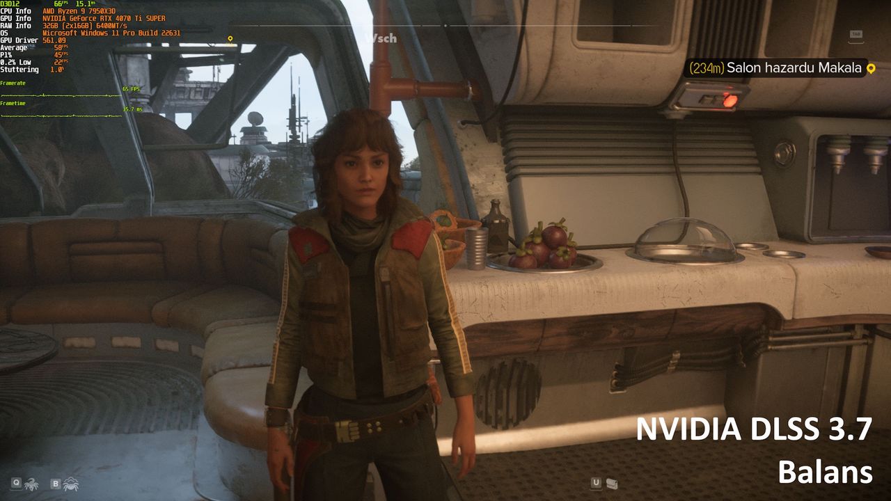 Star Wars Outlaws (PC) - porównanie ustawień upscalingu - QHD + DLSS Balans