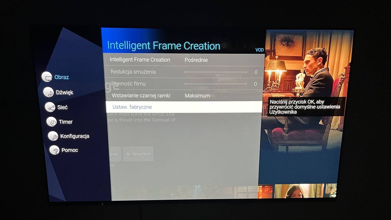 Panasonic TX-65JZ1500 - menu ustawień obrazu 5