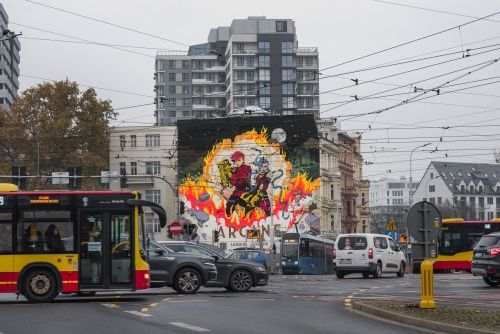 Mural promujący Arcane we Wrocławiu (Podwale 7)