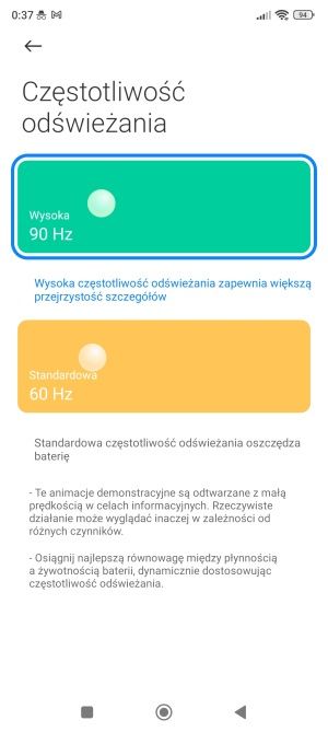 POCO M5 system wyświetlacz