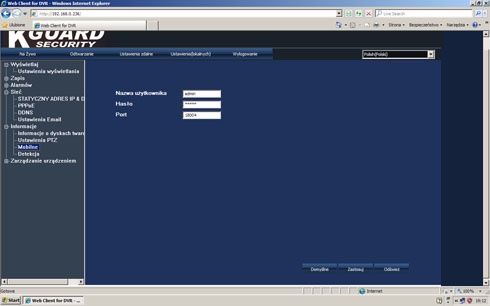 KGuard Security - interfejs WWW