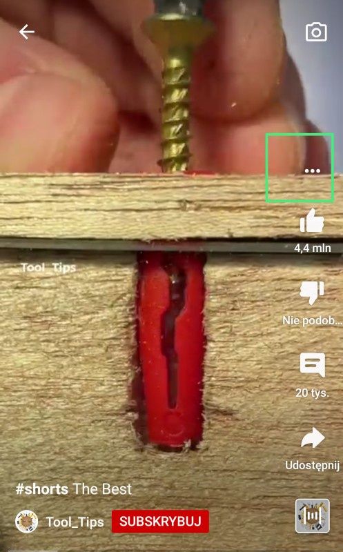 przejście do komentarzy YT Shorts