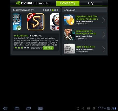 Sony Tablet P - tegra zone