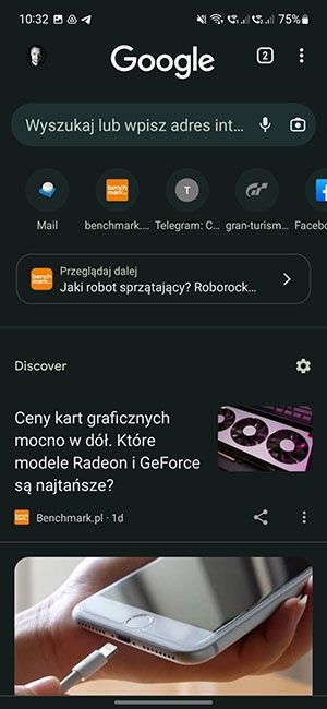 Google Discover w Chrome