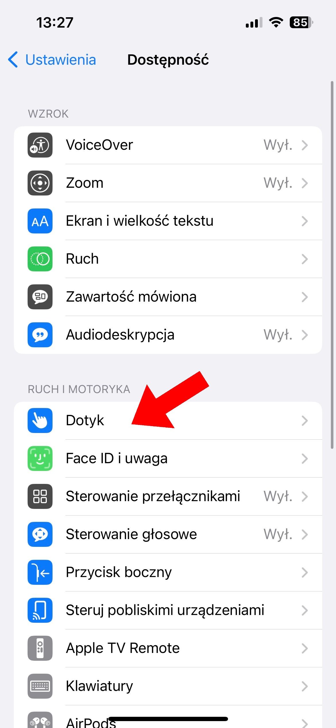 Ukryty przycisk w iPhone