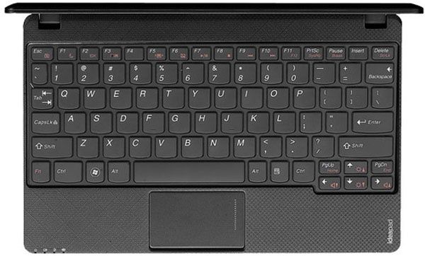 netbook lenovo ideapad s100 wygląd z g&oacute;ry na klawiaturę