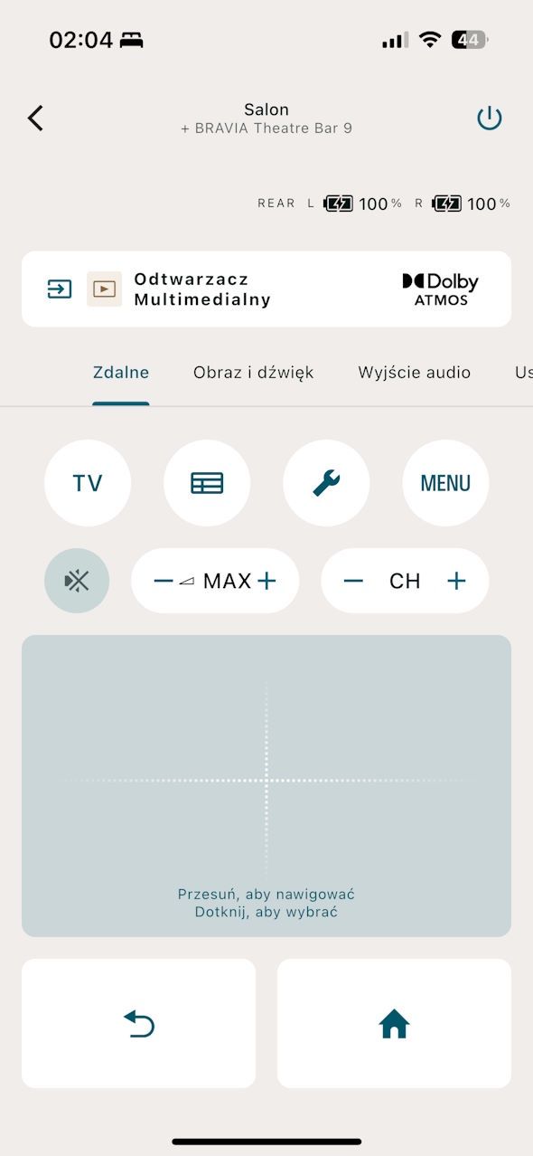 Sony Bravia 9 (65XR90) - aplikacja mobilna sterowanie TV