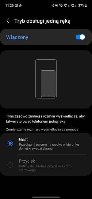 obsługa jedną ręką