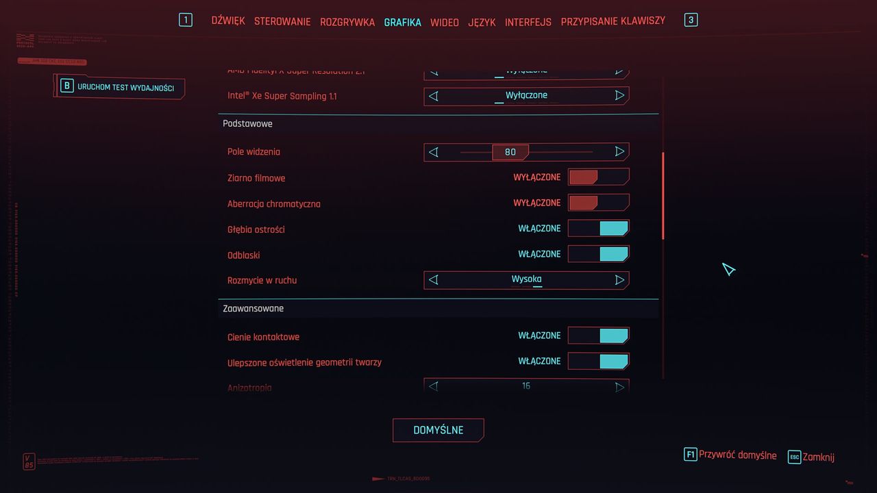Cyberpunk 2077: Phantom Liberty - ustawienia 2