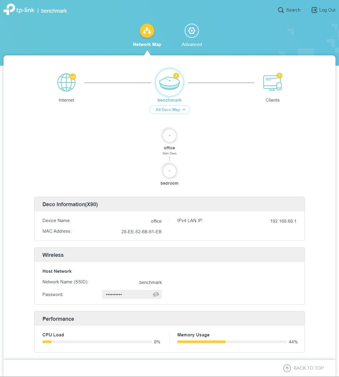 TP-Linki Deco X90 - interfejs w przeglądarce 1
