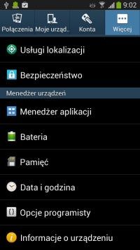 Samsung Galaxy S4 mini ustawienia