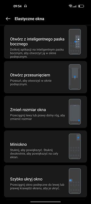 gesty okna elastycznego