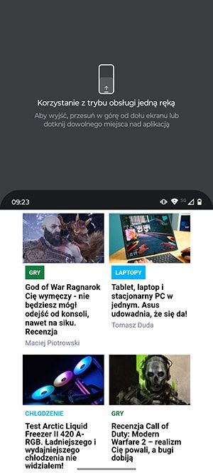 tryb jednej ręki