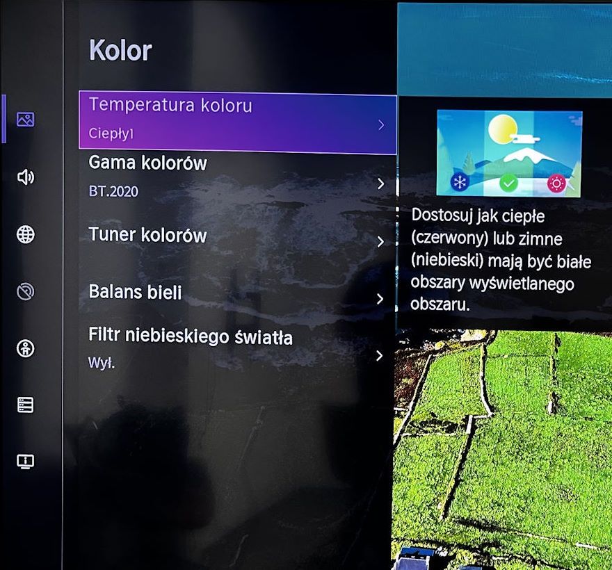 Hisense 100E7NQ PRO - ustawienia koloru