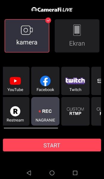CameraFi Live: menu, efekty i filtry