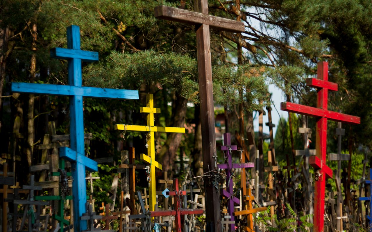Prawosławne krzyże na Grabarce 