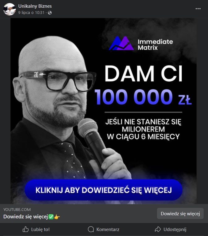 scam na facebooku