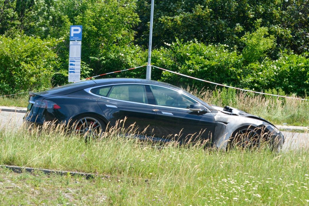 Tesla pożar - Chorzów