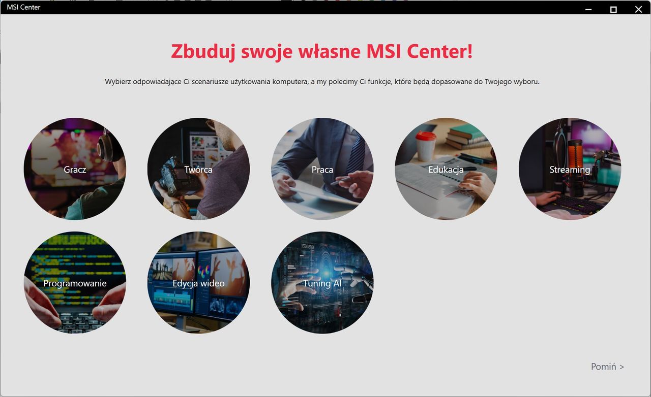 MSI Vector 16 HX AI - MSI Center 1